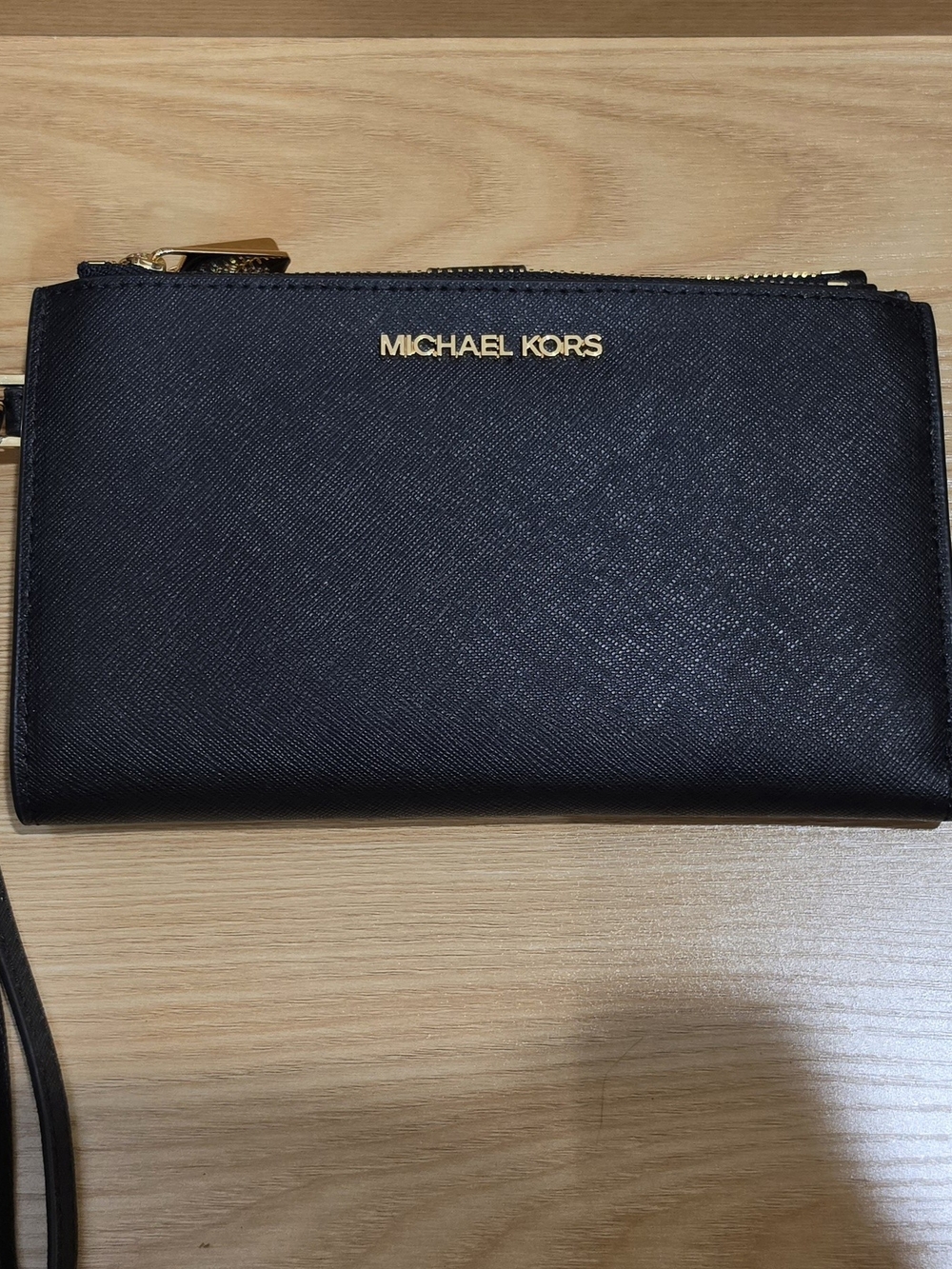 Michael Kors Black Saffiano Leather Wristlet